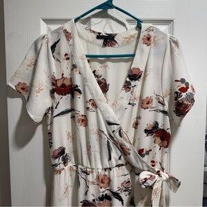 White Maxi Dress with Floral Pattern